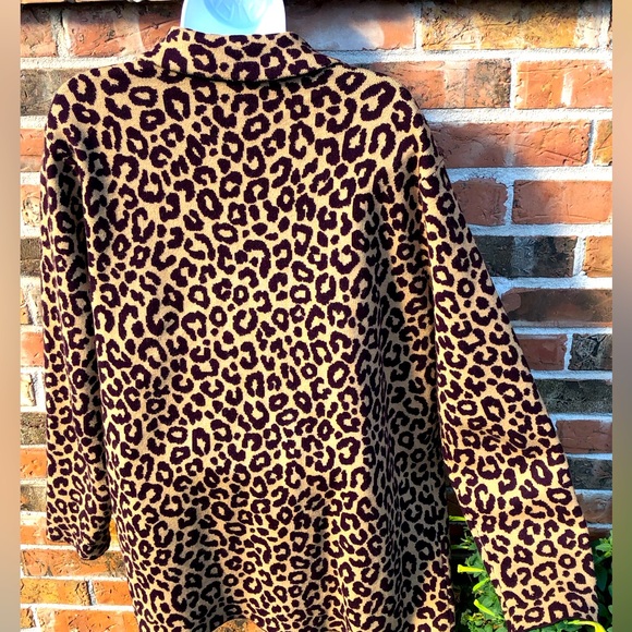 Ann Taylor Leopard Print Sweater Blazer. Woman’s Size XL - Picture 5 of 11